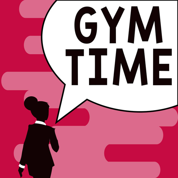 Kézírás szöveg Gym Time, Üzleti koncepció motiváció, hogy elkezd dolgozni ki, hogy a gyakorlatok fitness - Fotó, kép