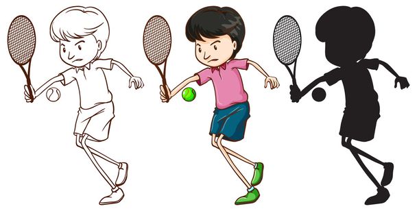 un ragazzo che gioca a tennis
 - Vettoriali, immagini