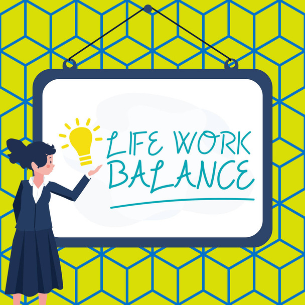 Inspiration zeigt Zeichen Life Work Balance, konzeptionelle Foto Stabilität, die ein Mensch zwischen seinem Job und seiner persönlichen Zeit braucht - Foto, Bild