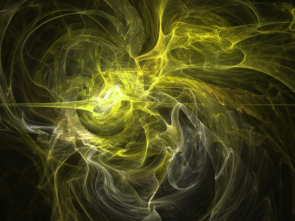 Fantasy yellow chaos abstract fractal effect light background - Photo, Image