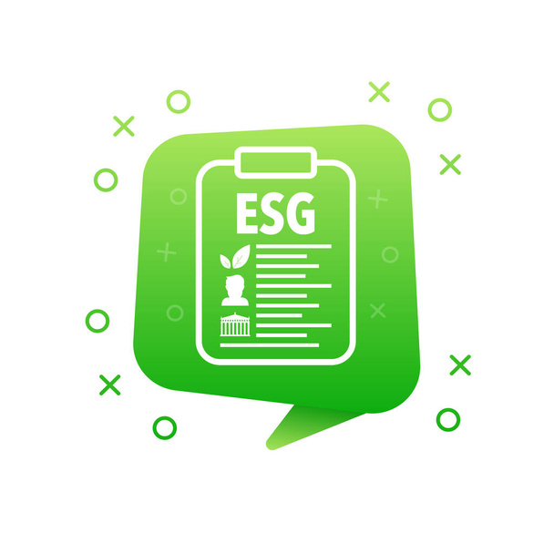 ESG - Környezetvédelmi, szociális és vállalatirányítási dokumentum. - Vektor, kép
