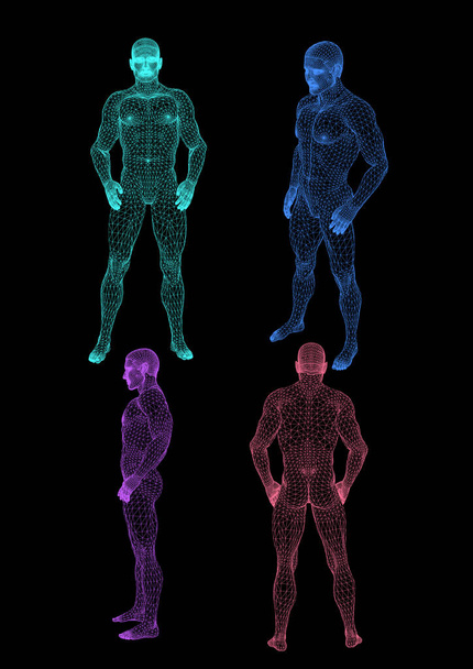 Αφηρημένη διανυσματικά εικονογράφηση του ανθρώπινου σώματος σε άσπρο φόντο. - Διάνυσμα, εικόνα