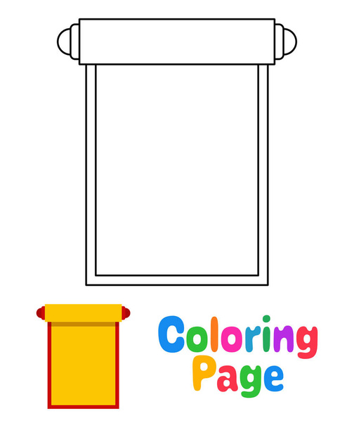 Coloring page with Chinese Scroll for kids - Vector, Image