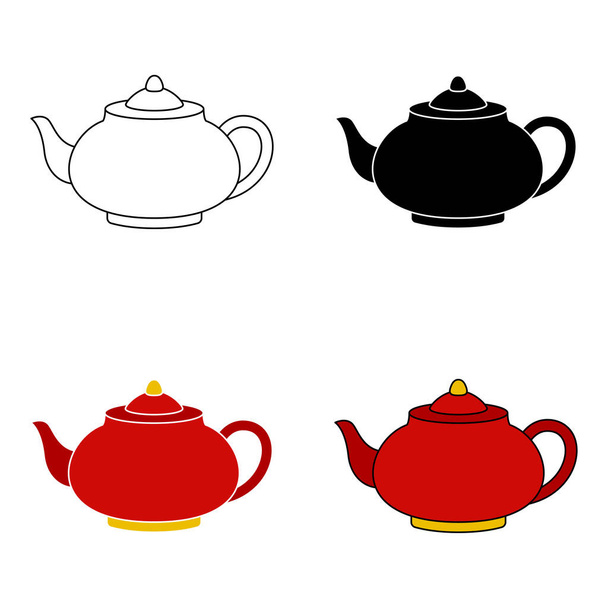 Teapot in flat style isolated - Vector, Image