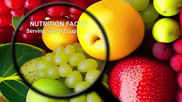 Факты о питании различных фруктов и овощей - Кадры, видео
