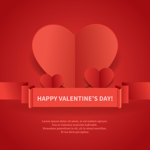Aftelkalender voor Valentijnsdag Origami kaart - Vector, afbeelding