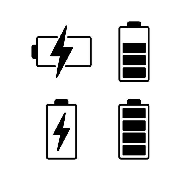 Battery icon vector for web and mobile app. battery charging sign and symbol. battery charge level - Vector, Image