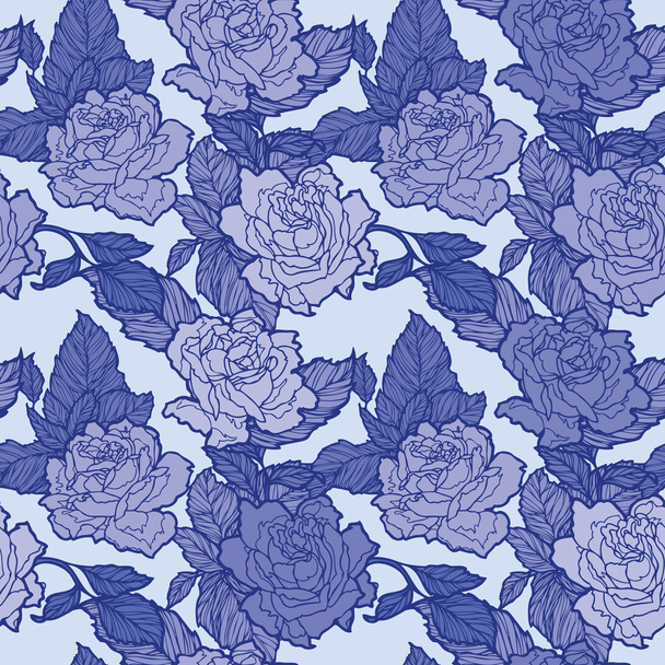 バラの花とのシームレスなパターン - ベクター画像