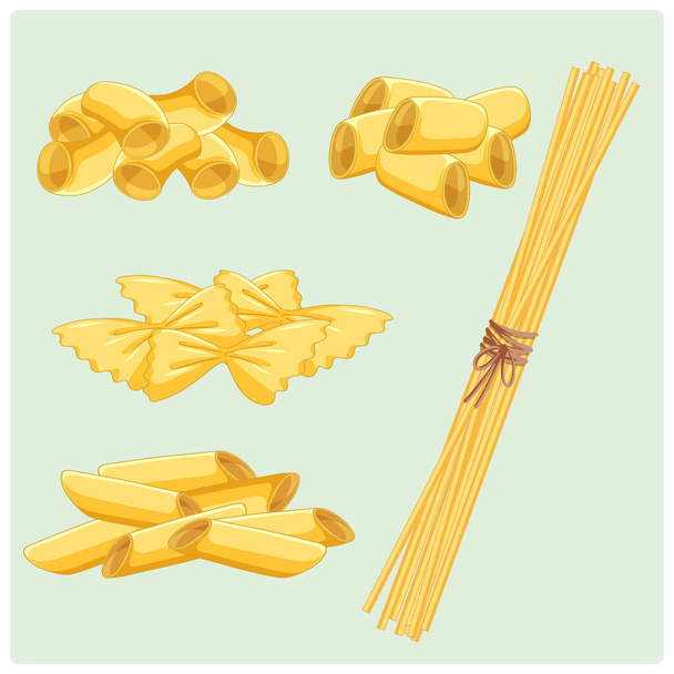 Set of pasta isolated illustration - Vector, Image