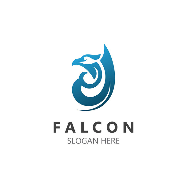 Falcon logo tasarım resmi, siluet kartal şablonu çizimi - Vektör, Görsel