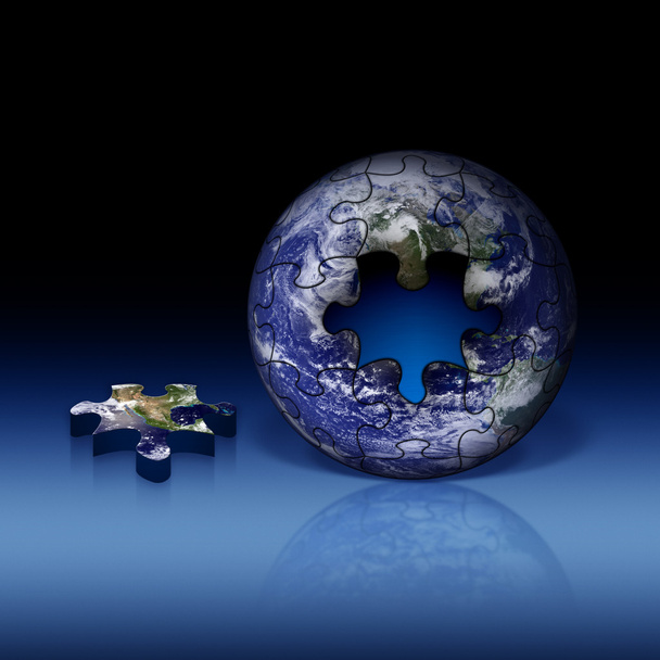 3D Quebra-cabeça global
 - Foto, Imagem