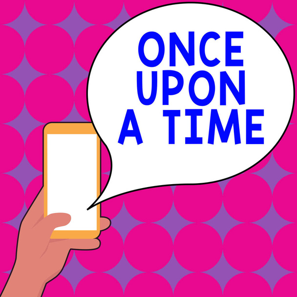 Legenda do texto apresentando Once Upon A Time, Word Escrito em conto conto de fadas história evento histórico romance - Foto, Imagem