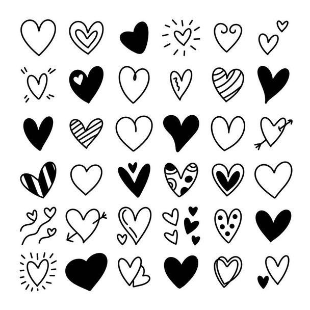 Premium Vector  Heart set heart icon set pixel heart glitter heart heart  silhouette hand drawn heart 3d heart