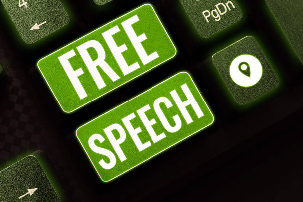 Написание текста Свобода слова, бизнес-концепция право людей публично высказывать свое мнение - Фото, изображение