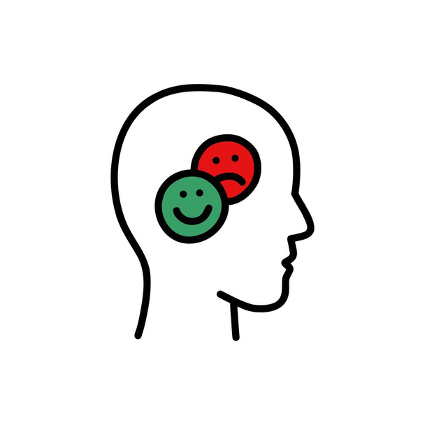 trastorno bipolar garabato icono, ilustración vectorial - Vector, Imagen