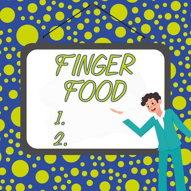 Exibição conceitual Finger Food, Concept que significa produtos e digestivos que devem ser mantidos com os dedos para comer - Foto, Imagem