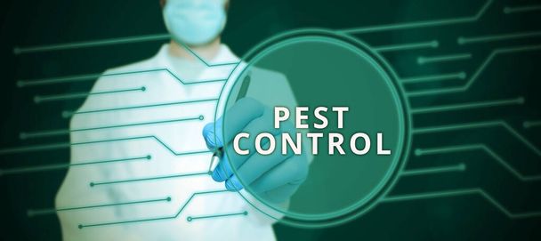 Leyenda conceptual Control de plagas, Idea de negocio Matar insectos destructivos que atacan cultivos y ganado - Foto, Imagen
