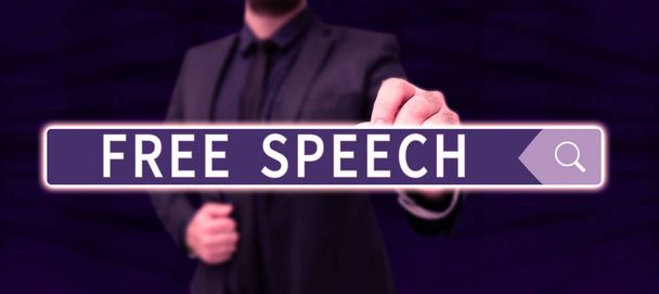 Kézírás szöveg Szabad beszéd, Üzleti koncepció az emberek joga, hogy kifejezzék véleményüket nyilvánosan - Fotó, kép