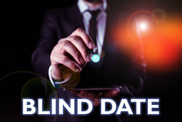 Εγγραφείτε εμφάνιση Blind Date, Business βιτρίνα Κοινωνική εμπλοκή με ένα πρόσωπο που δεν έχει συναντήσει προηγουμένως - Φωτογραφία, εικόνα