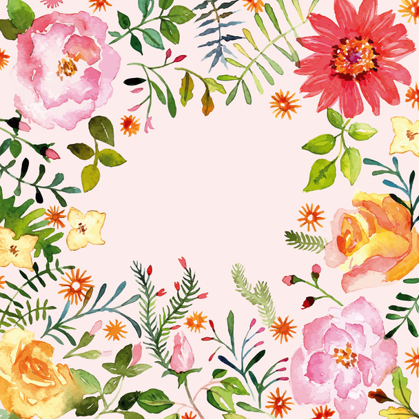Watercolor. Floral ornament. Spring. - Vector, Image