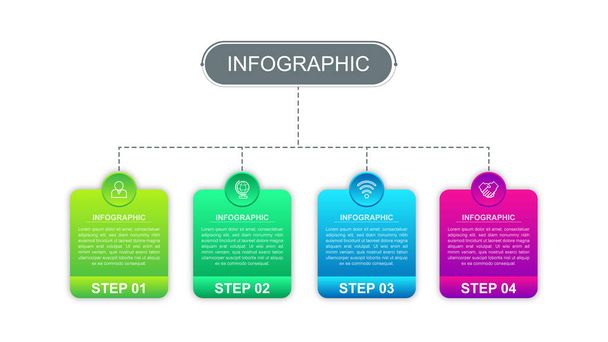 vektor infografika sablon bemutatása, oktatás, web design, prospektusok, szórólapok és üzleti. - Vektor, kép