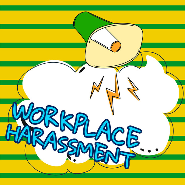 Inspiration, die Zeichen von Belästigung am Arbeitsplatz zeigt, Wort, das über die sexuelle Orientierung von Arbeitnehmern in verschiedenen Rassen geschrieben wurde - Foto, Bild