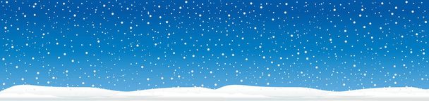 Merhaba mavi kış manzarası. Karlı sembol. Vektör kar yığınları, düşen kar taneleri. Mutlu Noeller ve mutlu yıllar, Xmas zamanı. Parlak kar yağışı ya da kartopu. Kar yağsın, tatil fikri.. - Vektör, Görsel