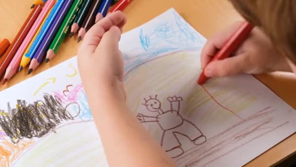 Zeichnen, Kindermalen und Zeichnen für die Ausbildung - Filmmaterial, Video