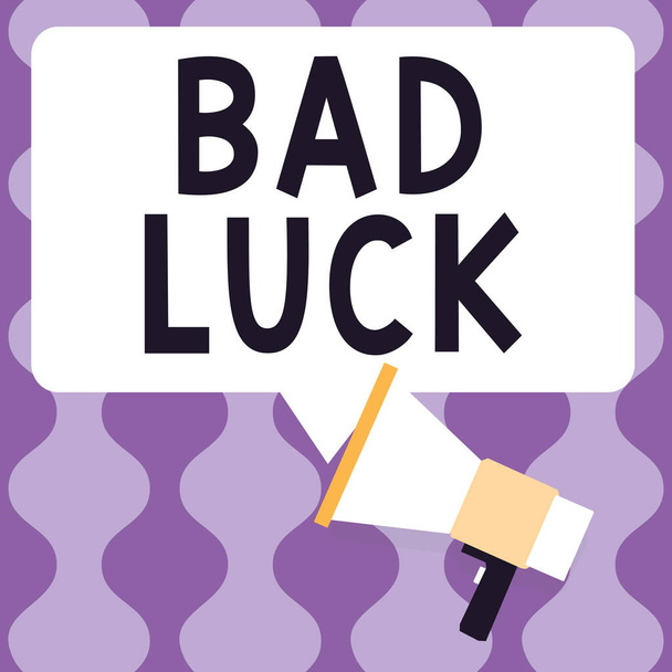 Написание отображения текста Bad Luck, Интернет Концепция несчастного государства в результате неблагоприятных исходов Mischance - Фото, изображение