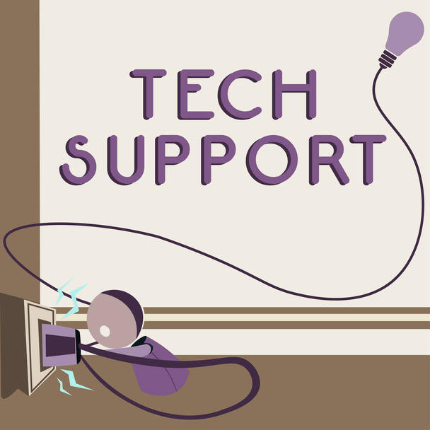 Écriture de texte Support technique, vitrine commerciale Aider les personnes qui ont des problèmes techniques - Photo, image