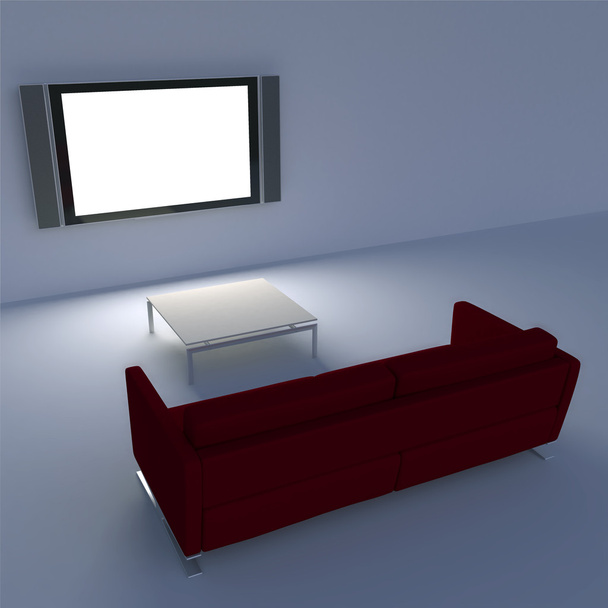 Sofa with tv - Photo, Image