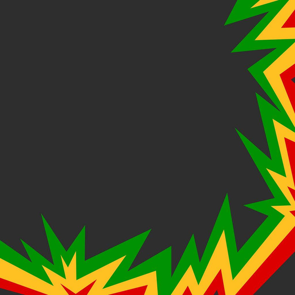 Abstrakter Hintergrund mit buntem Zickzack-Linienmuster und etwas Kopierfläche. Jamaika-Farbthema - Vektor, Bild