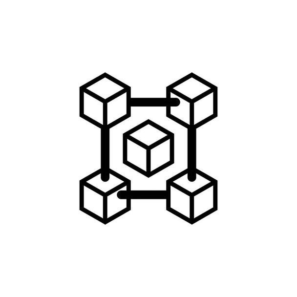 blockchain icon set, blockchain vector set flat design sign symbol - Vector, Image