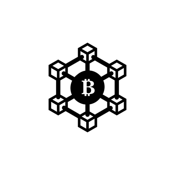 blockchain icon set, blockchain vector set flat design sign symbol - Vector, Image
