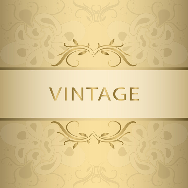 Golden vintage frame - Vektor, obrázek