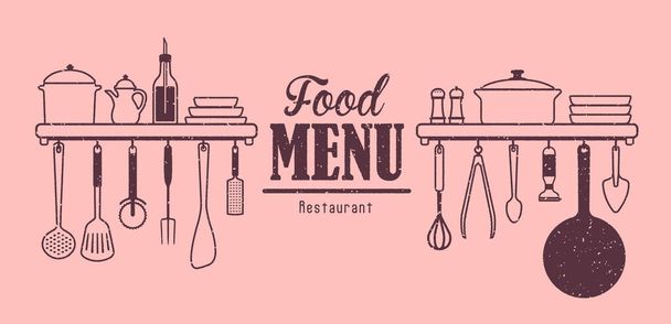 Иллюстрация заголовка меню ресторана и т.д.. - Вектор,изображение