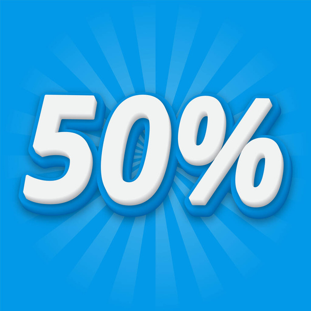 50 percent discount offer price tag text effect - Vector, Image