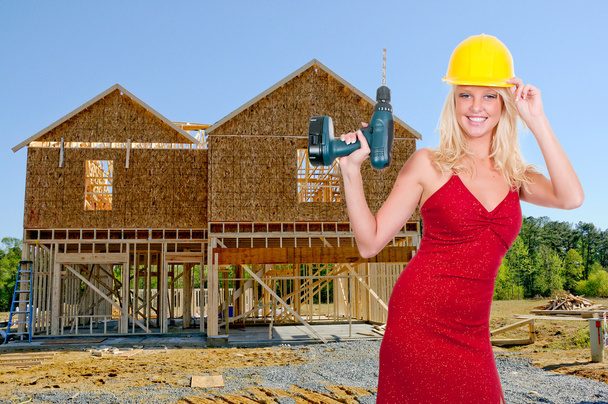 vrouwelijke bouwvakker - Foto, afbeelding