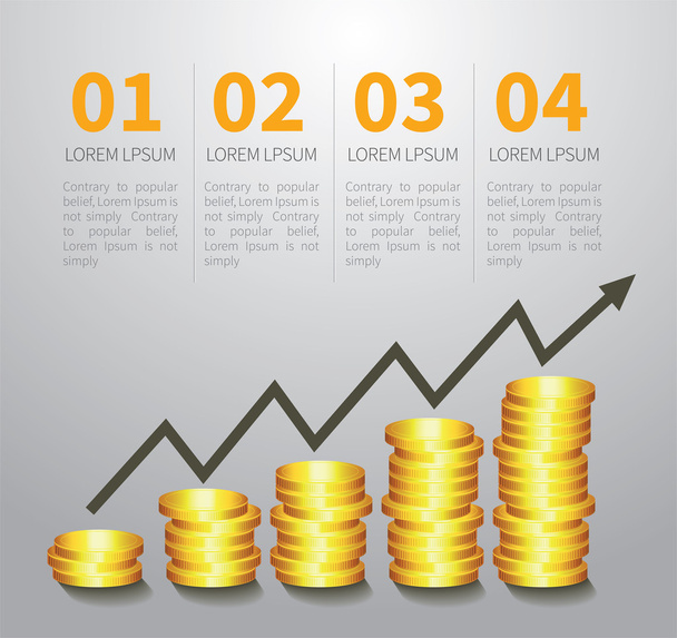golden coin graph money - Vector, Imagen