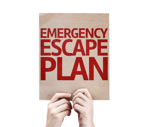Cartão de plano de fuga de emergência
 - Foto, Imagem
