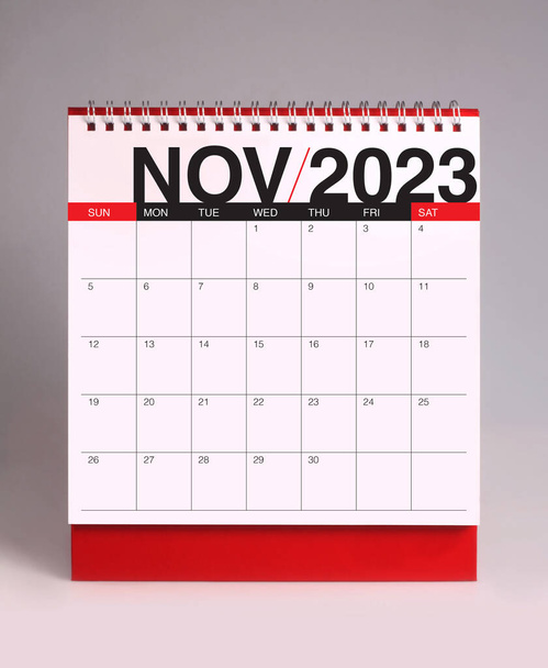 Jednoduchý pracovní kalendář pro listopad 2023 - Fotografie, Obrázek
