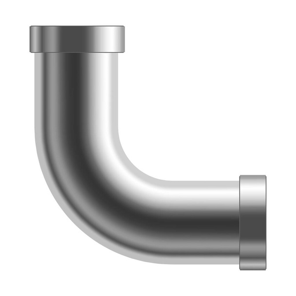Ipari csővezeték csövek reális összetétele elszigetelt kép ezüst acél cső része üres háttér vektor illusztráció - Vektor, kép