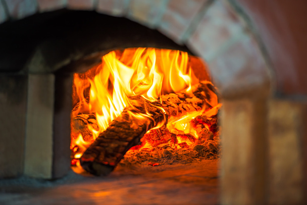 Fire in brick oven - Photo, Image