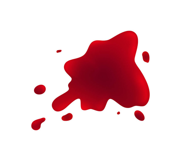 Salpicaduras de sangre manchas gotea composición realista con rastros de líquido rojo en blanco ilustración vector de fondo - Vector, imagen