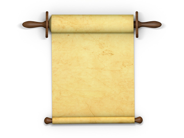 Античный свиток пергаментной рукописи
 - Фото, изображение
