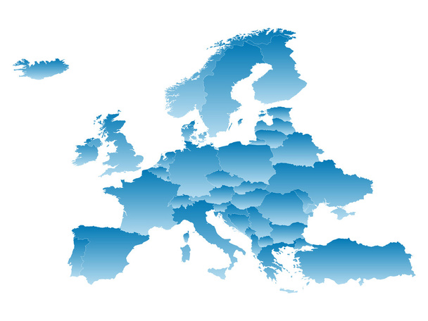 Kartta Eurooppa - Vektori, kuva