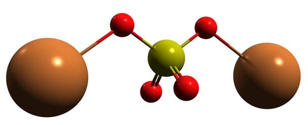  Immagine 3D della formula scheletrica del solfato di potassio - struttura chimica molecolare del solfato di potassio isolato su fondo bianco - Foto, immagini