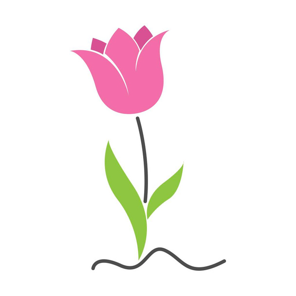 Illustration vectorielle de conception d'icône tulipe - Vecteur, image