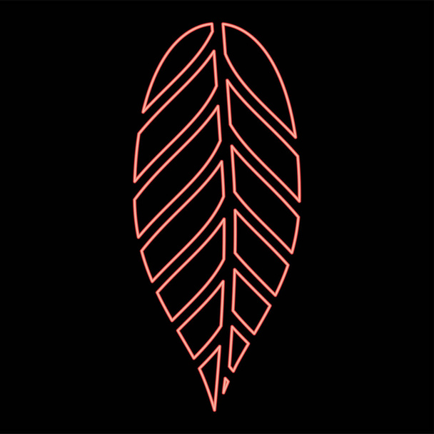Neon foglia cacao bob icona nero colore vettore illustrazione piatto stile semplice immagine rosso colore vettore illustrazione immagine piatto stile luce - Vettoriali, immagini