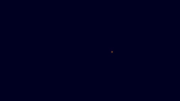 Žhnoucí neonová čára Ikona volantu lodě izolovaná na modrém pozadí. Grafická animace pohybu videa 4K. - Záběry, video